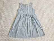 Cool Club sukienka w niebieskie paski i kwiatki nowa roz 128