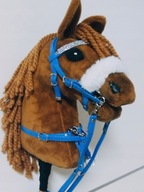 4w1 zestaw dla HobbyHorse ogłowie napierśnik wodze niebieski a4