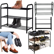 REGAL POLKA STOJAK NA BUTY LOFT 3 POZIOMY ORGANIZER METALOWY CZARNY OBUWIE