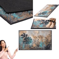 WYCIERACZKA GUMOWA WEWNĘTRZNA POD DRZWI DO BUTÓW 45x75CM KWIATY SOLIDNA