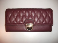 Portfel damski duży brązowy eko skóra z klamrą