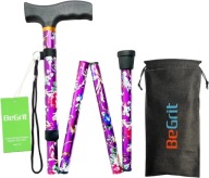 Składana laska BeGrit dla kobiet regulowana max 93cm (fioletowa) + torba