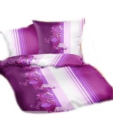 pościel z satyny 160x200 + 2x70x80 zamek S Orchidea fiolet D-x