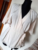 H&M Premium elegancka jasna bluzka kimono wiązana dekolt zakładka luźna r M