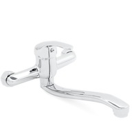 BATERIA UMYWALKOWA KUCHENNA DO ZLEWU ŚCIENNA DŁUGA WYLEWKA RUCHOMA CHROM