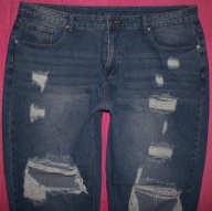 SHEIN curve - ZWĘŻANE JEANSY WYŻSZY STAN DZIURY 3XL/4XL