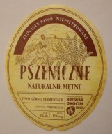ETYKIETA - BROWAR OKOCIM - PSZENICZNE - NATURALNIE MĘTNE - ZŁOCISTE PIWO