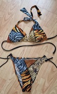 Sexi strój kąpielowy dwuczęsciowy L panterka