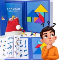 TANGRAM MAGNETYCZNY DREWNIANA UKŁADANKA KLOCKI MAGNETYCZNE GRA EDUKACYJNA