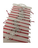 Bransoletka stal chirurgiczna sznurkowa czerwona