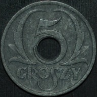 5 groszy 1939 GG - piękny egzemplarz