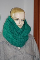 komin moher recznie robiony rękodzieło turkus