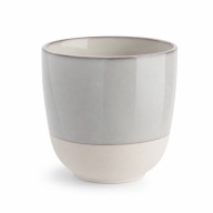 Kubek porcelanowy szaro biały 325 ml bez ucha nowoczesny