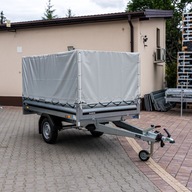 PRZYCZEPKA SAMOCHODOWA z Plandeką i Stelażem Brenderup 250x142 HAMOWANA