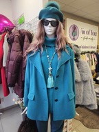 Krótki płaszczyk, marynarka r. 50 morski, wełna, kaszmir !!!