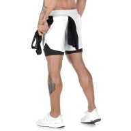 Spodenki Treningowe L/XL Dwuczęściowe Białe Shorty Siłownia Bieganie