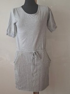 SUKIENKA TUNIKA SPORTOWA BAWEŁNA vintage retro miła SZARA MODNA PERŁY