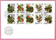 Szwecja 1977 FDC 10zn. z zeszyc., owoce leśne, kwiaty,
