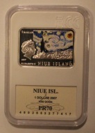 VINCENT VAN GOGH - SŁONECZNIKI 1 $ DOLAR 2007 NIUE ISLANDS GCN PR 70