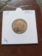 Moneta 2 zł GŁOWA KOBIETY 1933 r.