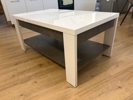 Stolik Kawowy Biały Połysk Beton Kolekcja Brugia Ława do Salonu