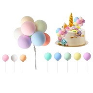 Topper BALONIKI Ozdoba na Tort pastelowe, 8szt. Dekoracje Balony Jednorożec