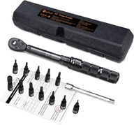 Precyzyjny klucz dynamometryczny 2–24 Nm z 12 nasadkami i przedłużką