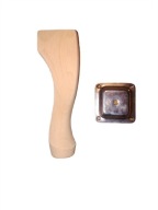 18 CM NOGA NÓŻKA NOGI MEBLOWA DREWNIANA BUK LUDWIK + BLACHA MONTAŻOWA