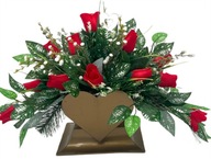 WIĄZANKA NA GRÓB CMENTARZ KOMPOZYCJA POMNIK STROIK SZTUCZNE SERCE