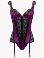 Śliczna markowa bielizna komplet Lovehoney LH-69998 3X/4X + pończochy