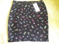 Spódnica damska czarna z wzorem XS New Yorker