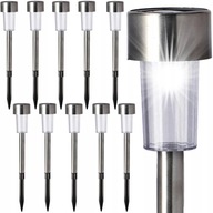10 x Lampa LAMPKI SOLARNE słupek INOX ogrodowe