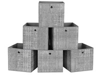 Zestaw organizerów do szafy i szuflady 6 sztuk składane pojemniki box szare