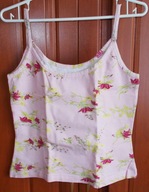 Top krótki bawełniany różowy deseń kwiatki 36/38