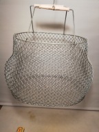 Kosz sadzyk metalowy składany koszyk na ryby itp. z PRL-u