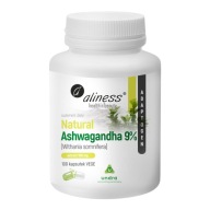 Aliness Ashwagandha Naturalna ekstrakt adaptogen 560 mg 9% 100 kapsułek