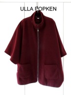ULLA POPKEN CIEPŁE PONCHO-KURTKA NA PODSZEWCE BORDO U