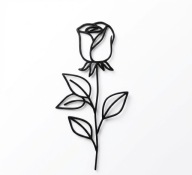 OZDOBA NA ŚCIANĘ RÓŻA 3D CZARNA DO KUCHNI LOFT