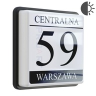 PODŚWIETLANY numer na dom LED z czujnikiem zmierzchu tabliczka adresowa N