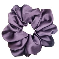 Gumka scrunchie do włosów ciemny fiolet biskupi satyna