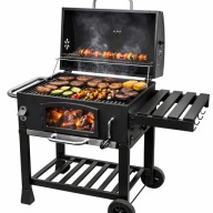 GRILL WĘGLOWY OGRODOWY RUSZT ŻELIWNY Z POKROWCEM RUSZT 57,5 X 42 CM