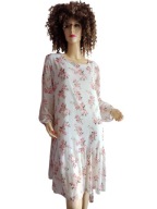 WŁOSKA SUKIENKA szyfonowa z falbaną w kwiaty 42-44