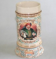 STARY KOLEKCJONERSKI KUFEL CERAMICZNY Reinhold Hanke 0,5 l