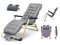 LEŻAK METALOWY SZARY MTG TRADE GROUP IDEAL GARDEN SKŁADANY WYTRZYMAŁY