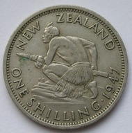 Nowa Zelandia 1 shilling 1947 - Maorys - Jerzy VI
