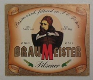 STARA ETYKIETA PIWO BRAUMEISTER BROWAR KROTOSZYN ROZLEWNIA KRAKPIW KRAKÓW