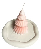 ŚWIECA DEKORACYJNA RÓŻOWA CHOINKA TWIST DUŻA 12cm wysokości PREZENT