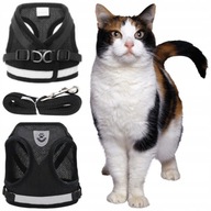 Szelki Bezuciskowe DLA KOTA PSA M SMYCZ + ODBLASK