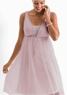 WŁOSKA SUKIENKA ŚLUB ITALY PUDROWY RÓŻ PERŁY TIUL WESELE APART 36 S NOWA