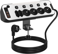 Listwa zasilająca biurkowa 9w1 PD 20W USB-C szybkie ładowanie USB 6 GNIAZD